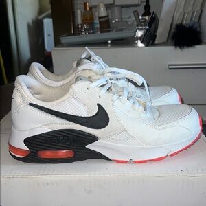 Nike Air Max White and Black with Bright Red Highlights